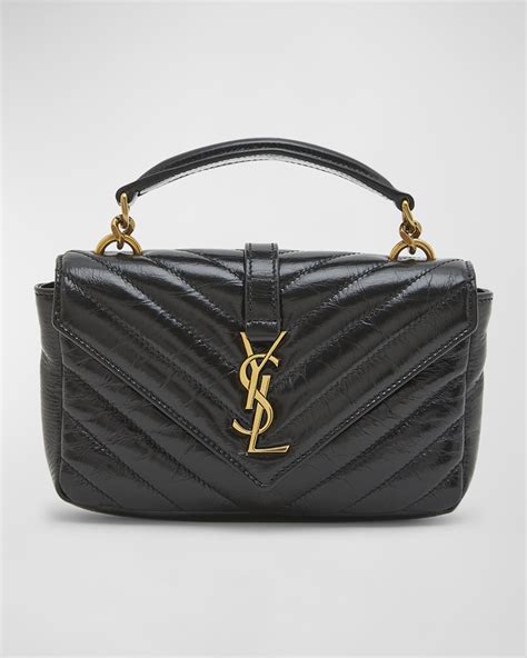 ysl college small grey|Saint Laurent College Mini YSL Quilted Crossbody Bag.